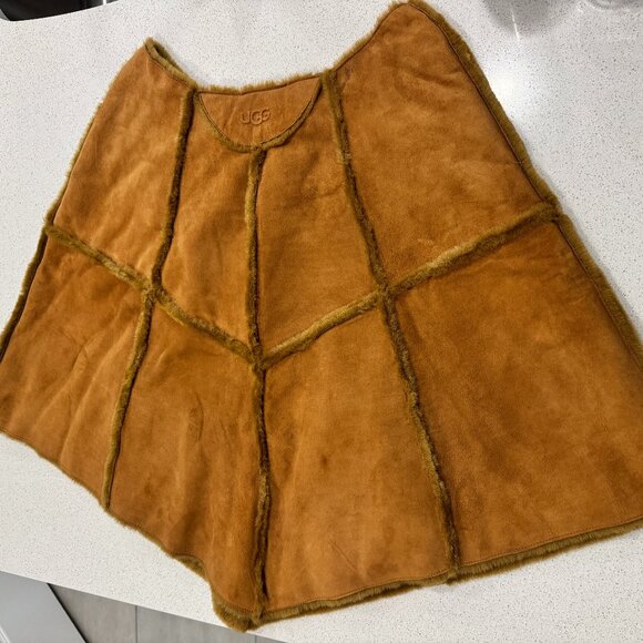 UGG Jackets & Blazers - UGG Suede/Fur Poncho Cape Shawl Size S/M
